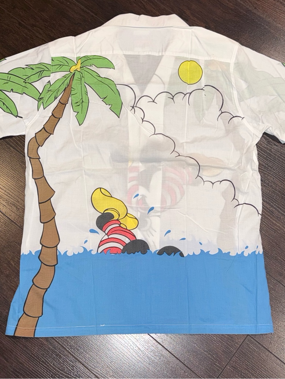 Mickey Mouse Tropical Graphic Button-Up Shirt - White & Blue - Picture 2 of 15